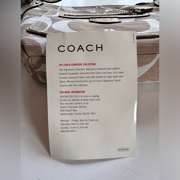 COACH🩷🩷NWT!! Y2K! Coach Beige/White Signature Canvas Penelope Hobo - Picture 4 of 5